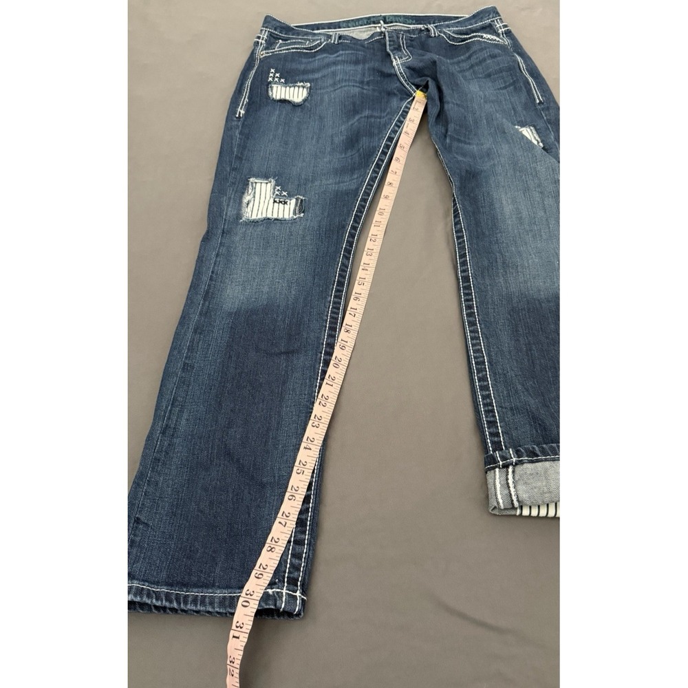 Cruel Denim Rhyon Dark Jeans Womens Sz 30/9R Mid-Rise Straight Leg Patched Style - Picture 5 of 13